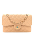 Caviar Quilted Small Double Flap Beige At My store