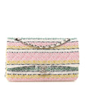 Tweed Quilted Medium Double Flap Yellow White Ochre At My store