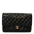 Caviar Quilted Jumbo Double Flap Black At My store