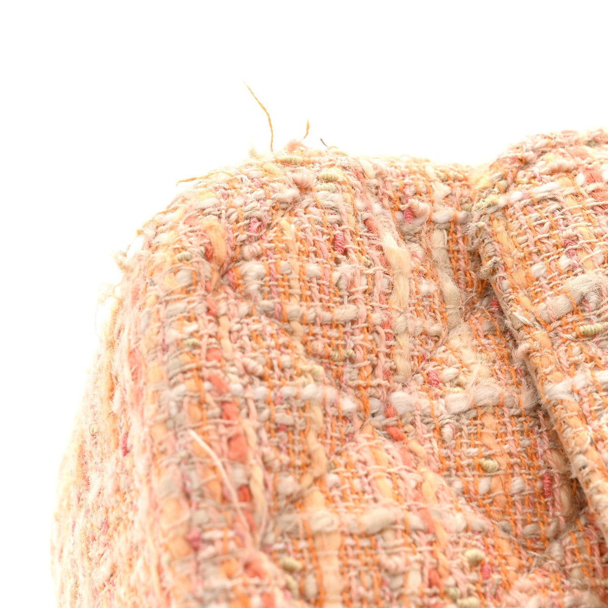 Tweed Quilted Medium Double Flap Orange Beige Multicolor At My store