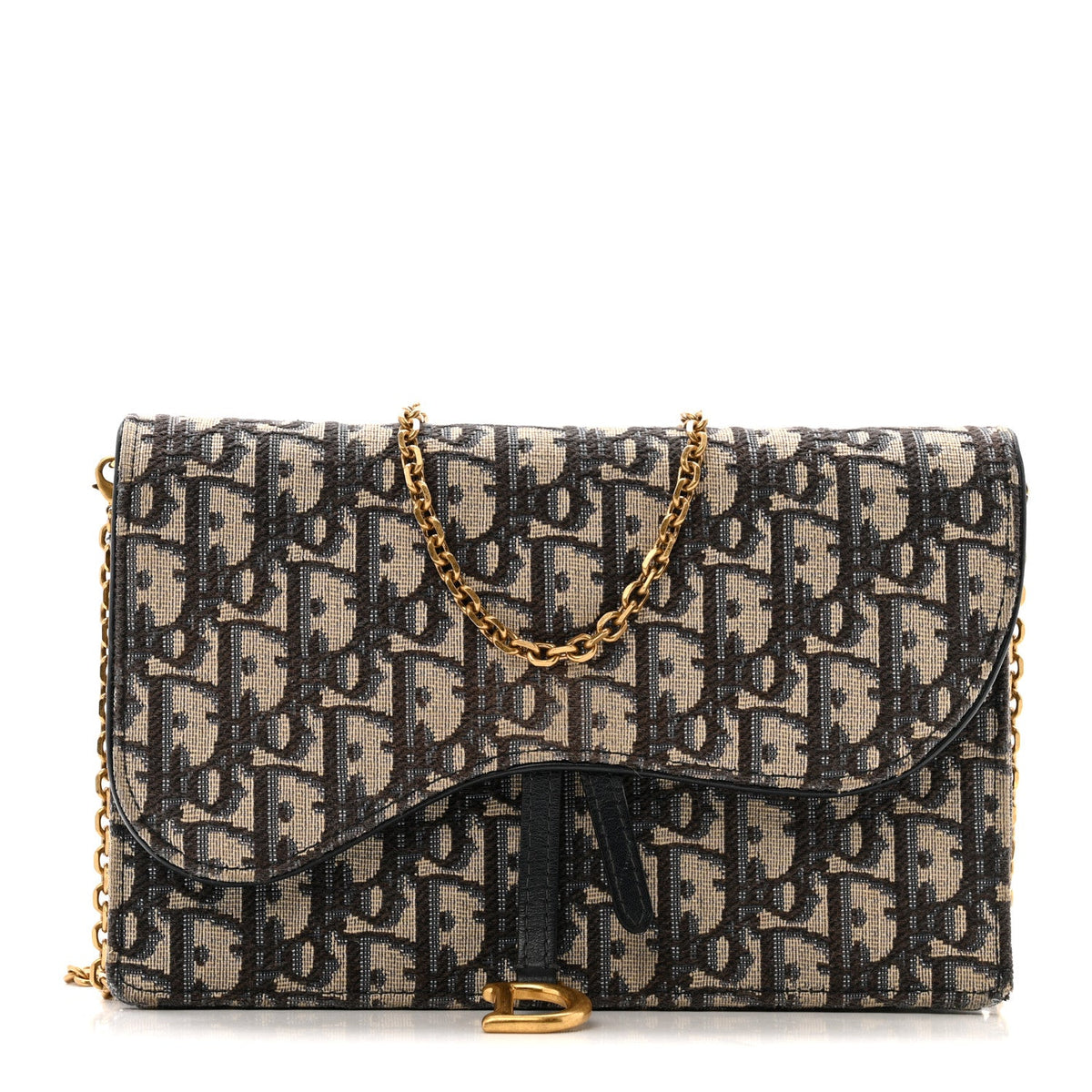 Oblique Saddle Chain Pouch Blue AT My store