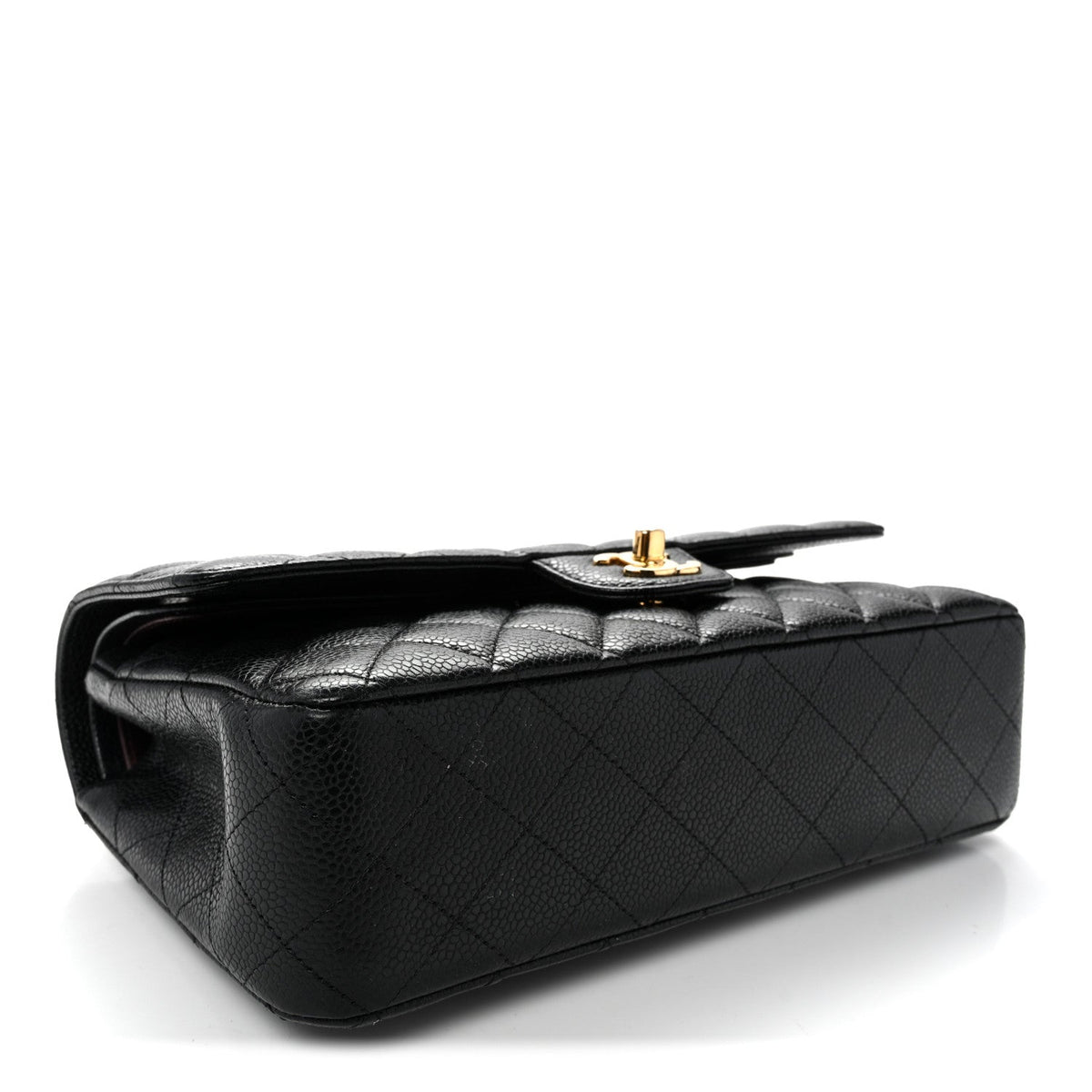 Caviar Quilted Medium Double Flap Black At My store