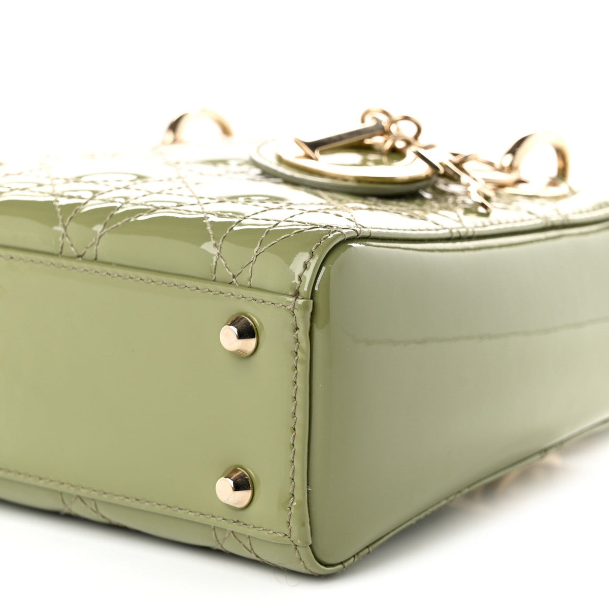 Patent Cannage Mini Lady Dior Dusty Green AT My store
