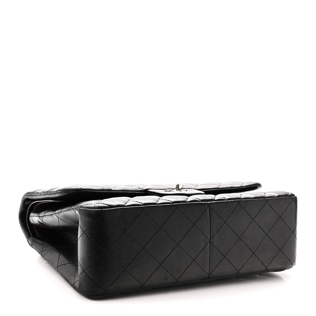 Lambskin Quilted Jumbo Double Flap Black At My store