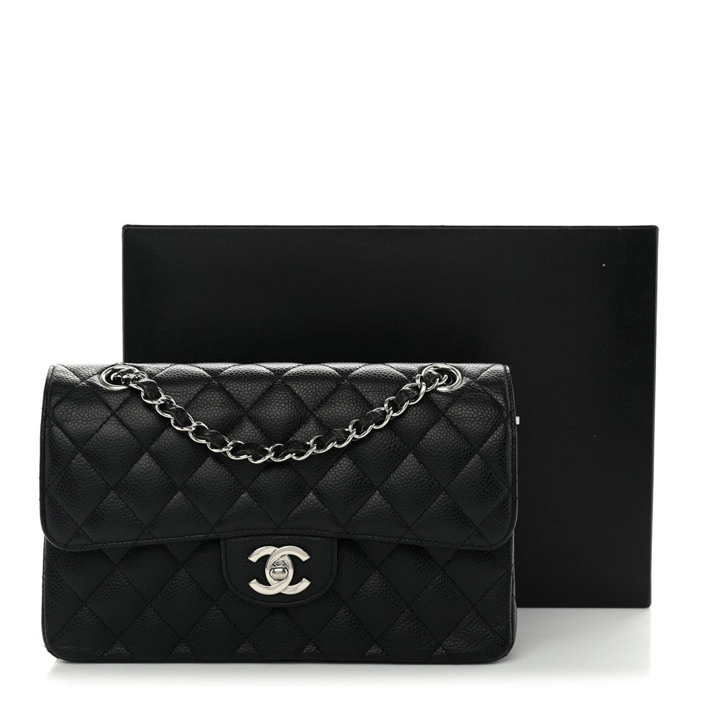 Caviar Quilted Small Double Flap Black At My store