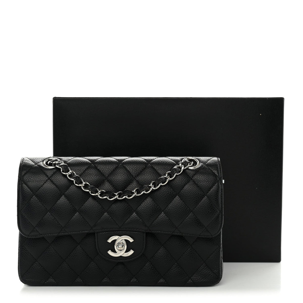 Caviar Quilted Small Double Flap Black At My store