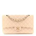 Caviar Quilted Medium Double Flap Light Beige At My store