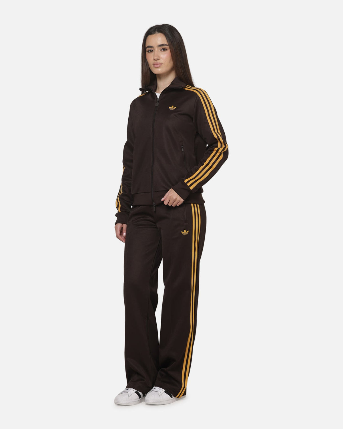 Best-Selling Adidas Women's Classic Track Top Brown/Yellow