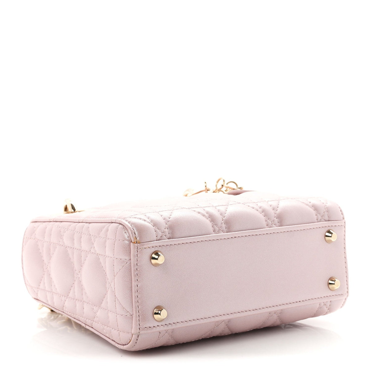 Metallic Lambskin Cannage Mini Lady Dior  Lotus AT My store