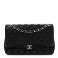 Lambskin Quilted Jumbo Double Flap Black At My store