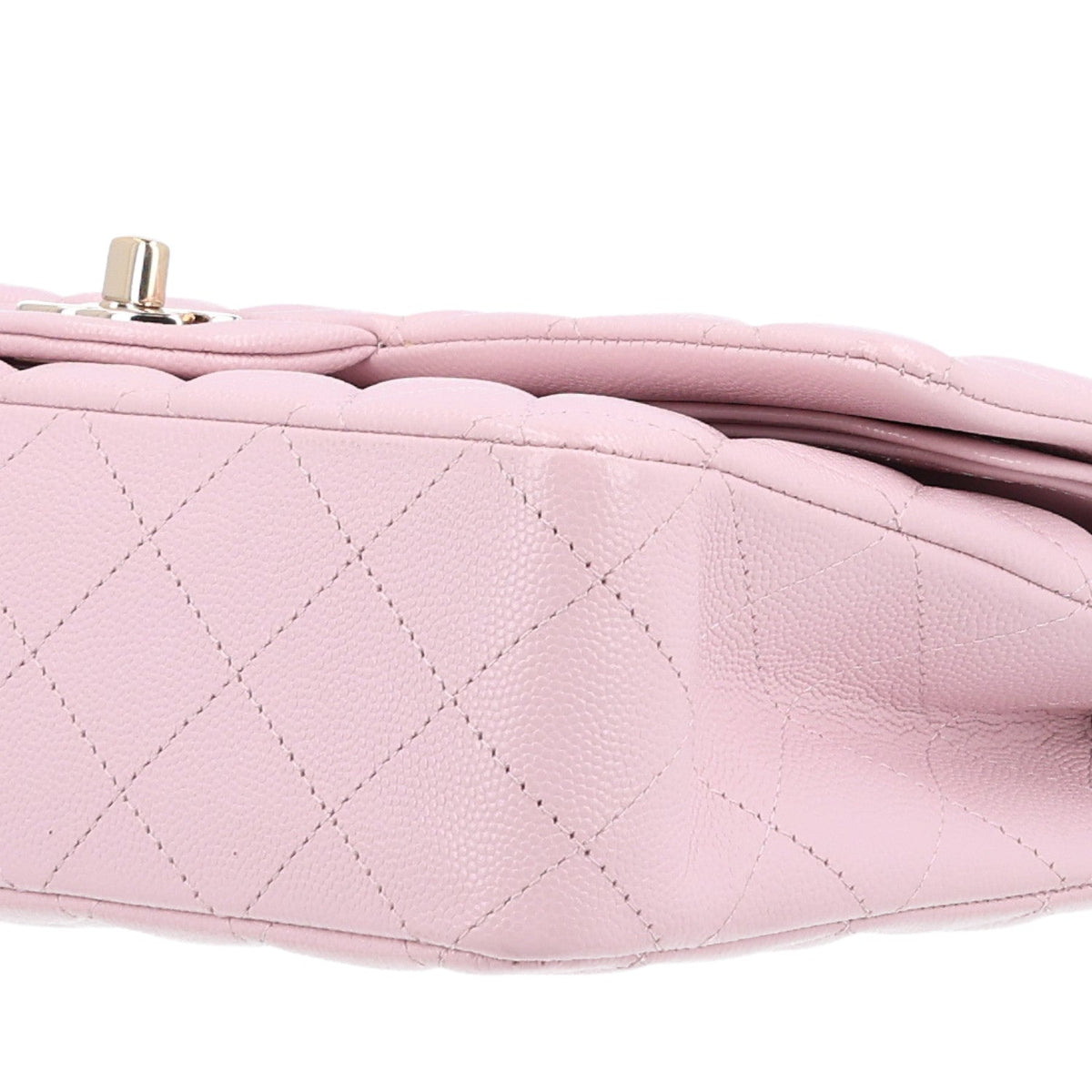 Caviar Quilted Medium Double Flap Light Pink At My store