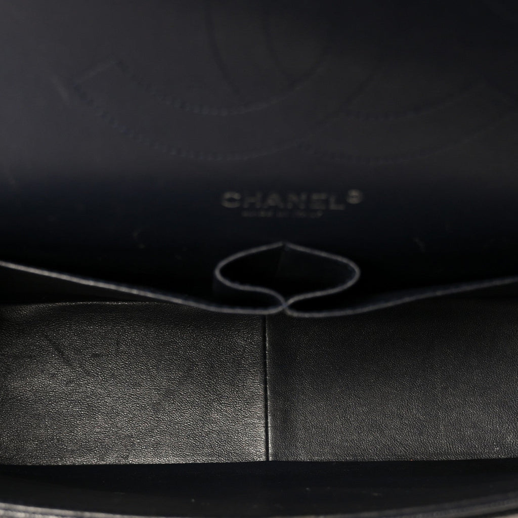 Caviar Quilted Jumbo Double Flap Navy Blue At My store
