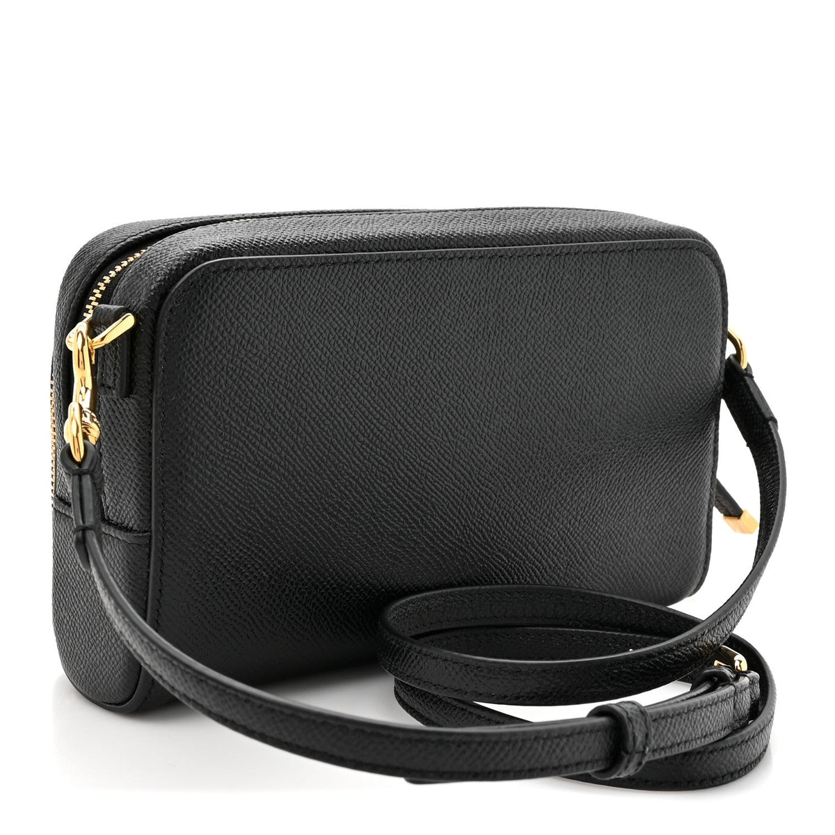 Grained Calfskin Caro Double Pouch Black AT My store
