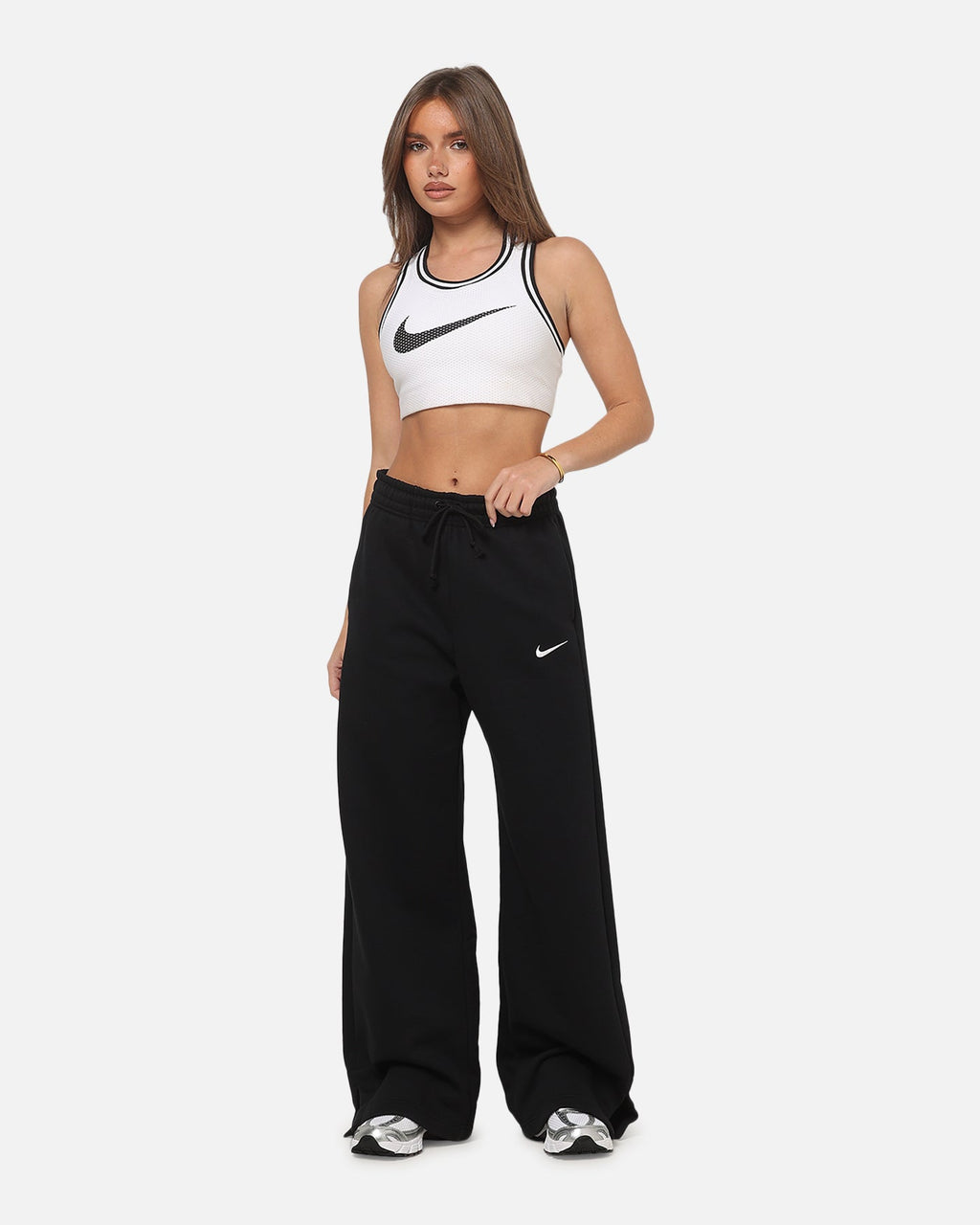 Top Seller Nike Women's Sportswear Phoenix Fleece High Waisted Wide Leg Sweat Pants Black/Sail
