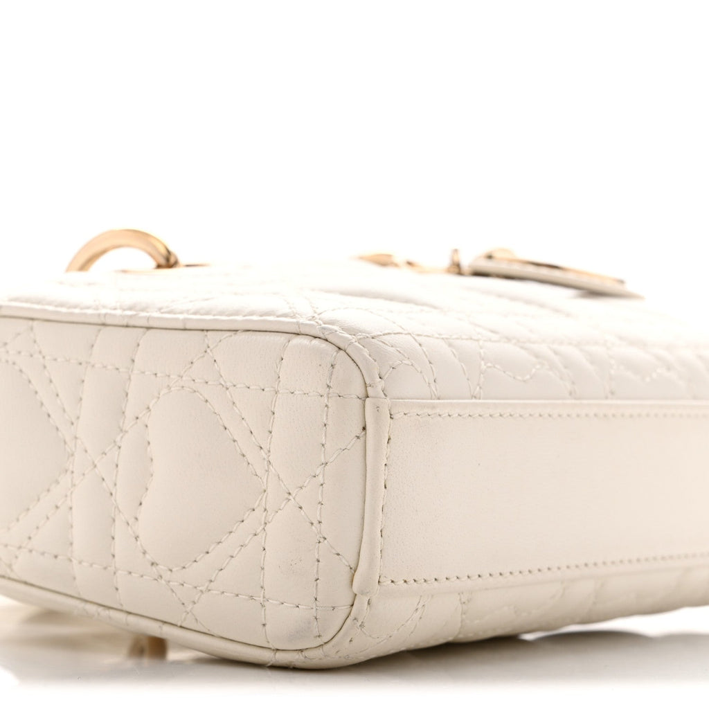 Lambskin Cannage Dioramour Micro Lady D-Joy Latte AT My store