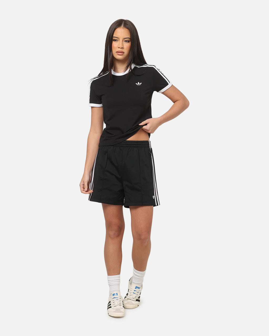 Best-Selling Adidas Women's 3 Stripe Slim T-Shirt Black/White