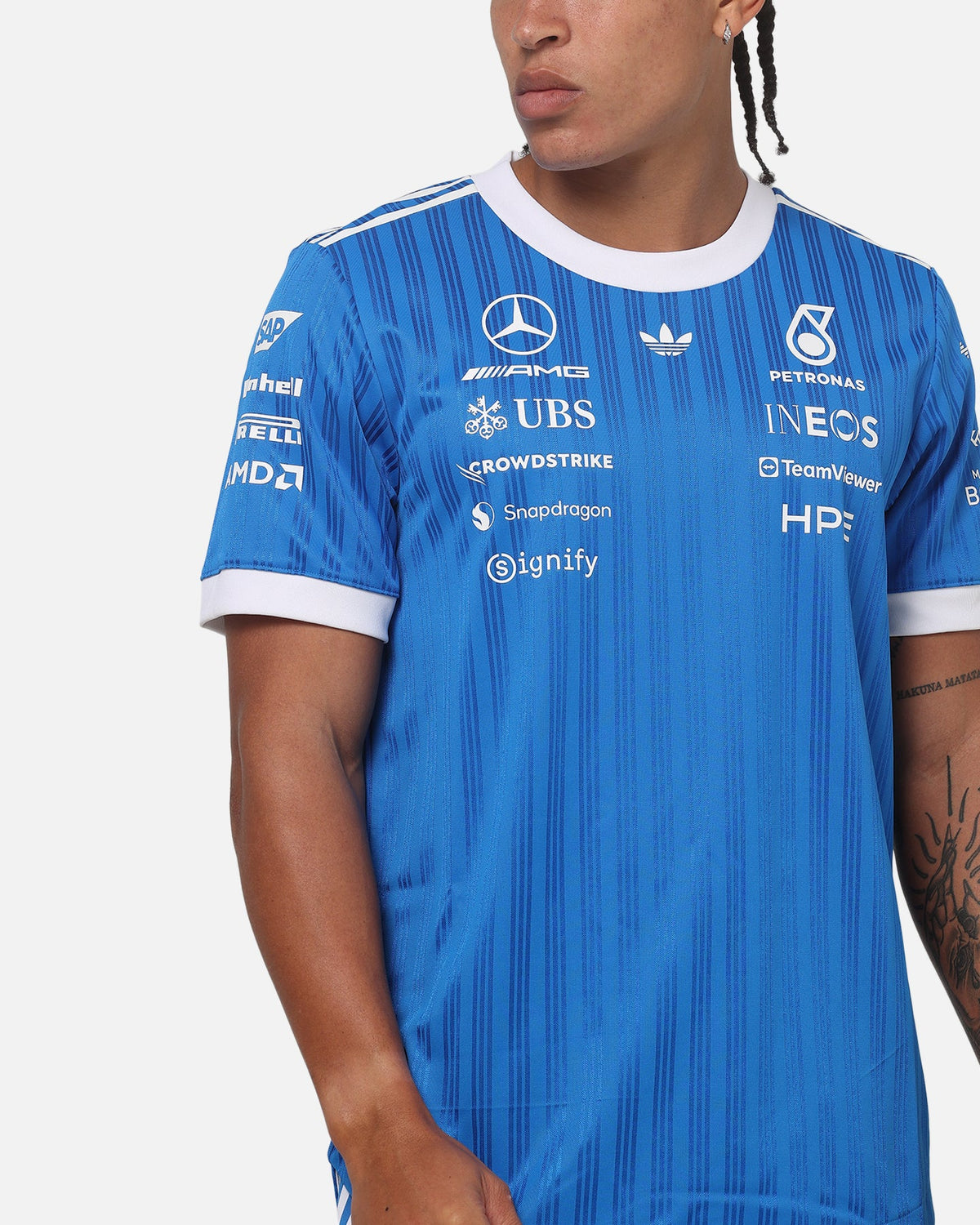 Best-Selling Adidas Mercedes-AMG Petronas Formula 1 Drivers T-Shirt Blue