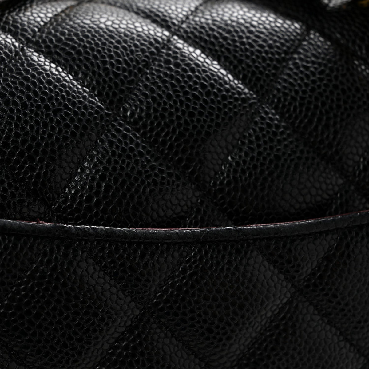 Caviar Quilted Jumbo Double Flap Black At My store