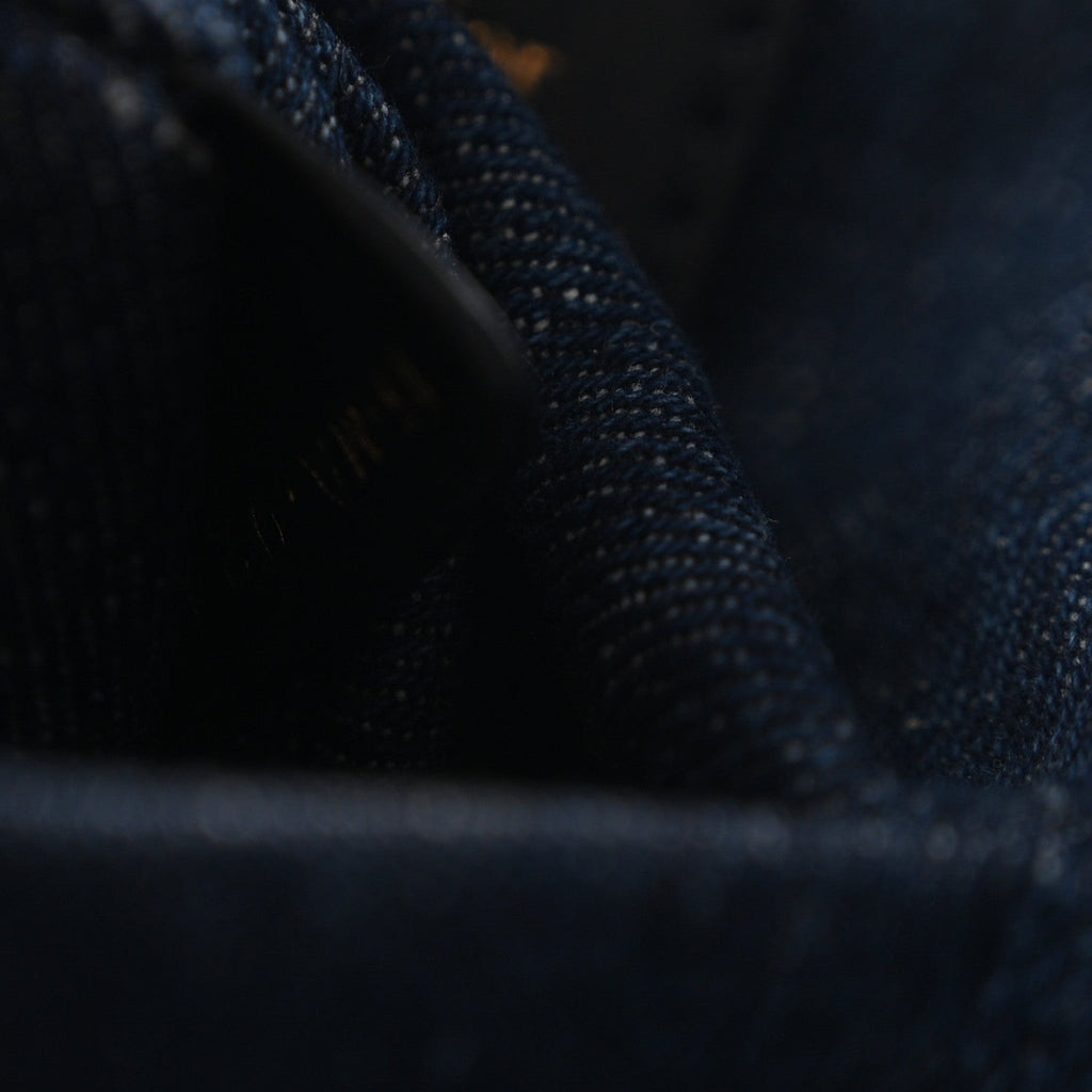Denim Oblique Jacquard Medium C'est Chain Bucket Bag Denim Blue AT My store