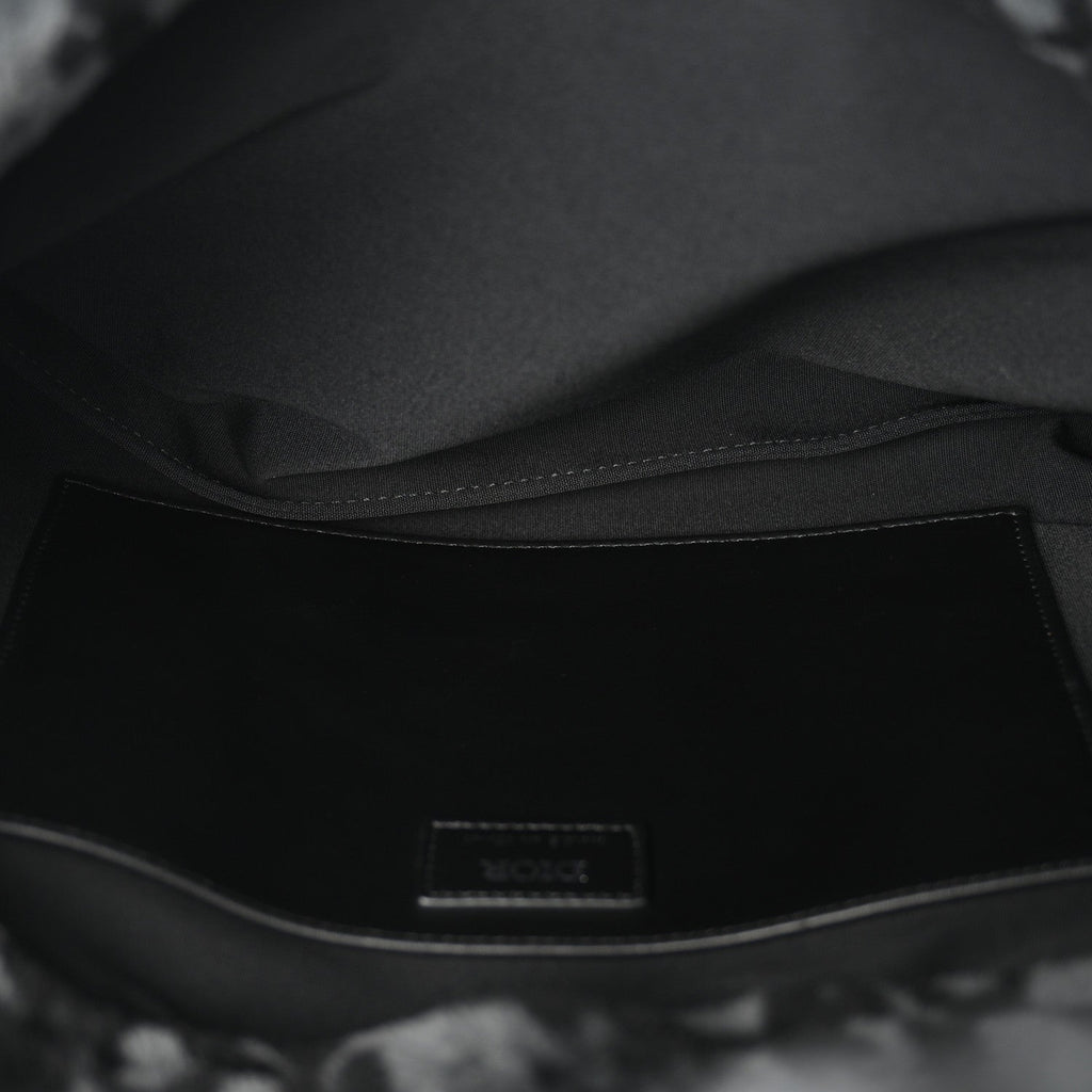 Oblique Mink Fur Saddle Soft Bag Dark Grey AT My store