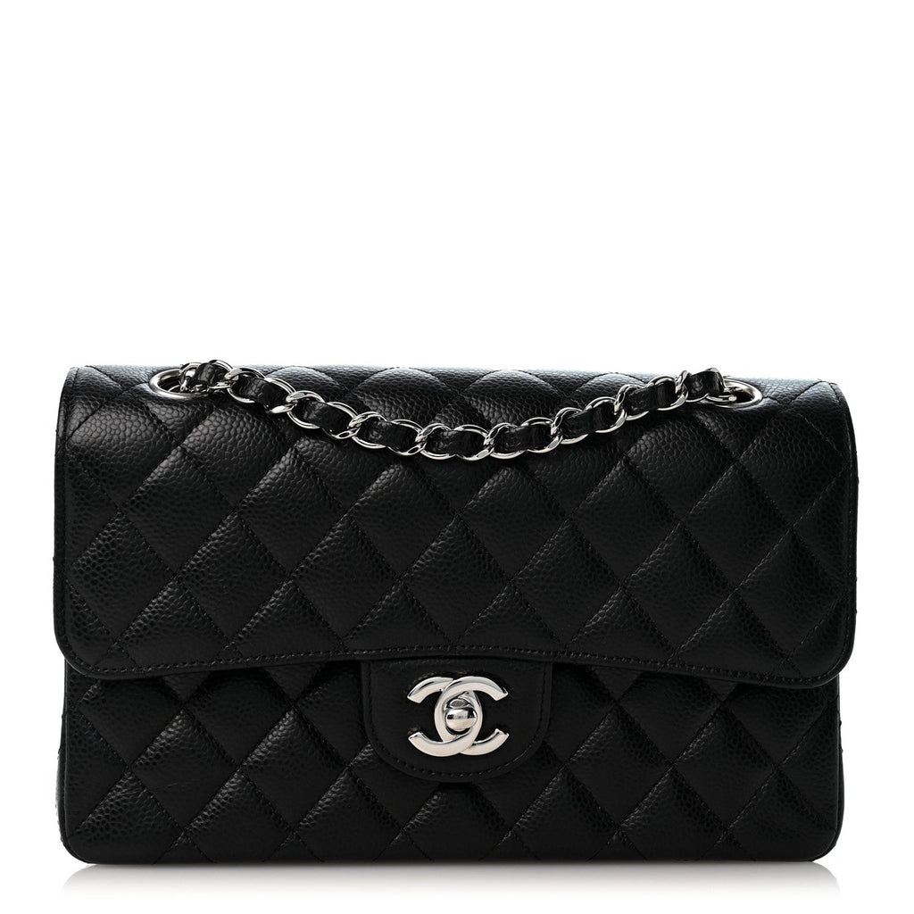 Caviar Quilted Small Double Flap Black At My store