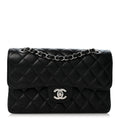 Caviar Quilted Small Double Flap Black At My store