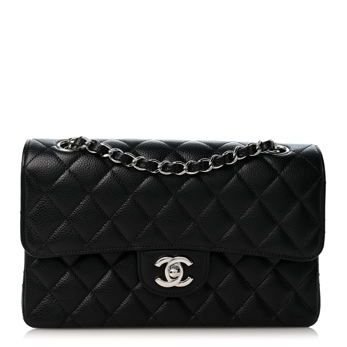 Caviar Quilted Small Double Flap Black At My store