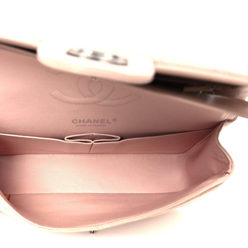 Caviar Quilted Medium Double Flap Light Pink At My store