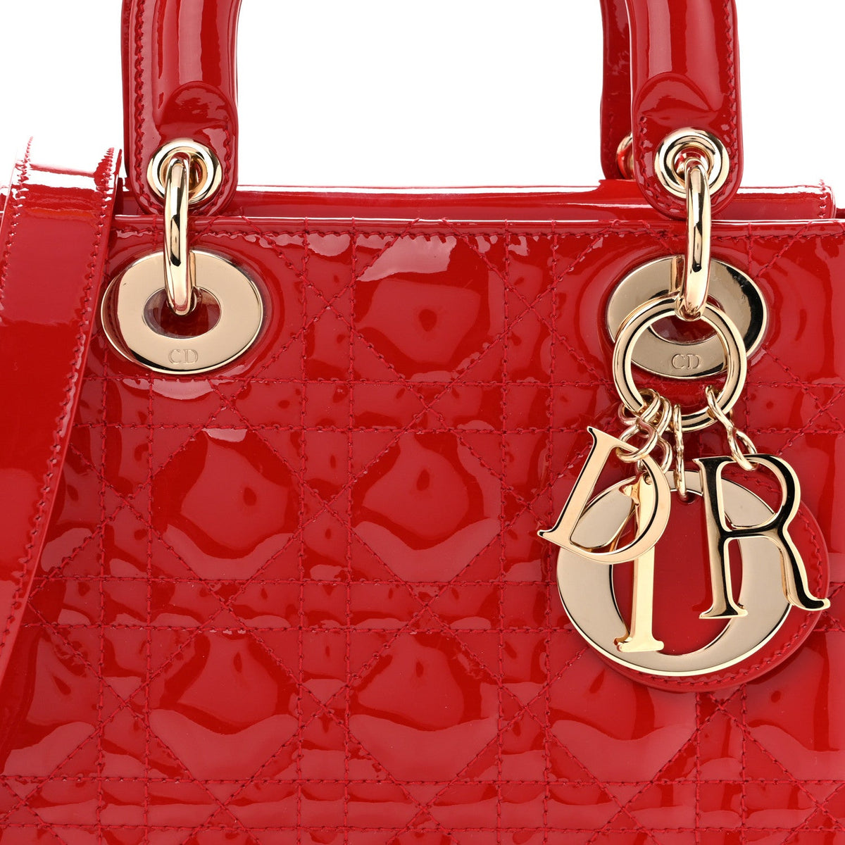 Patent Cannage Small Lady Dior Cherry Red AT My store