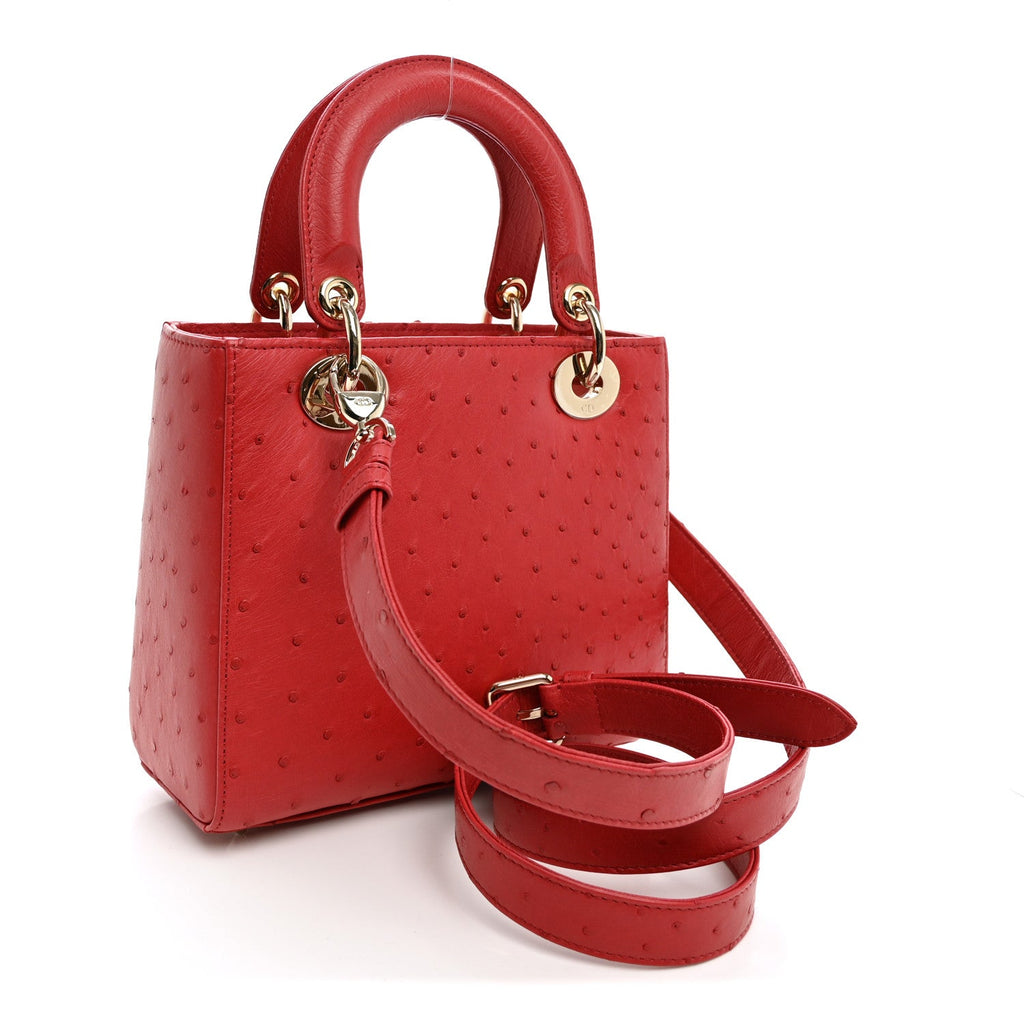 Ostrich Small Lady Dior Red AT My store