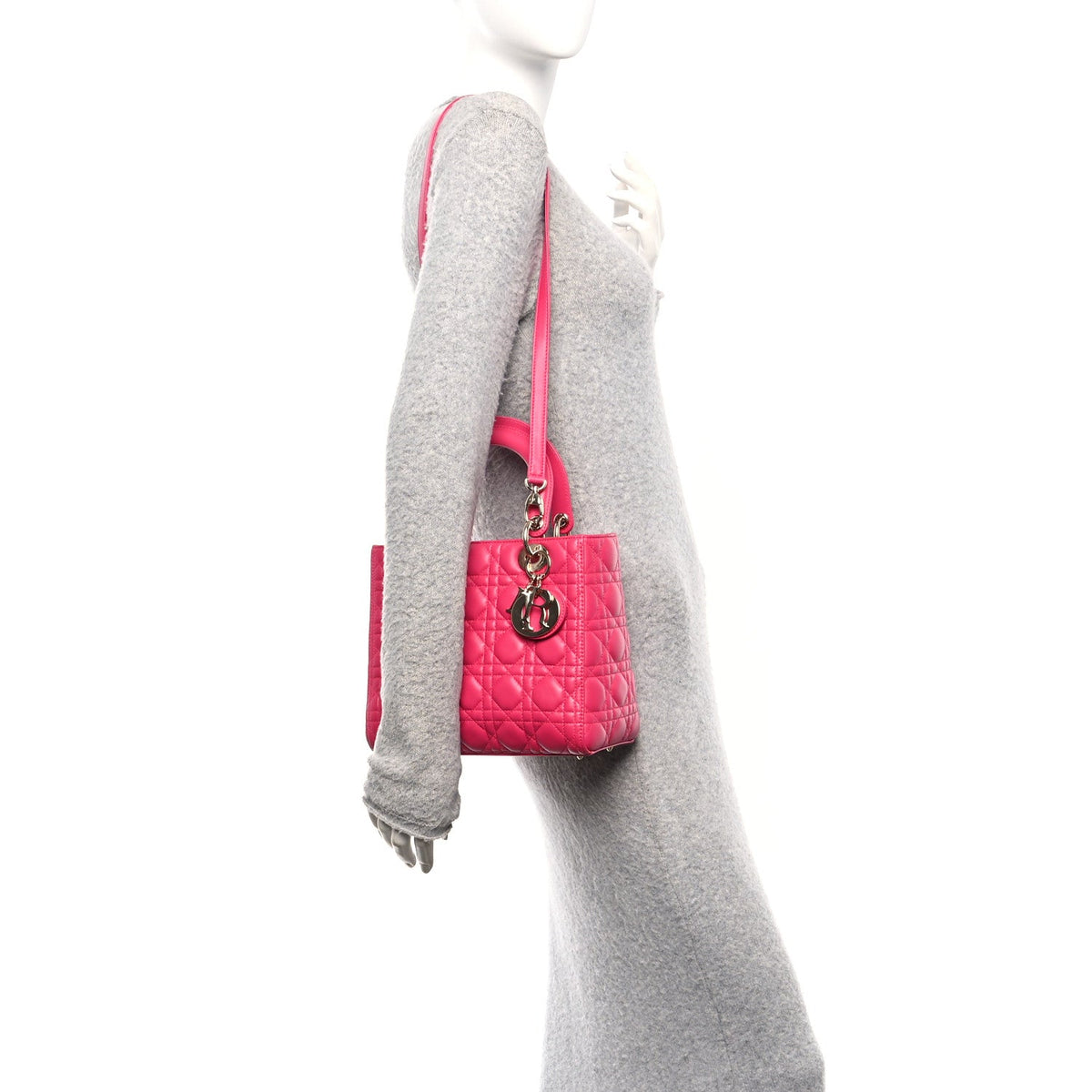 Lambskin Cannage Medium Lady Dior Pink AT My store