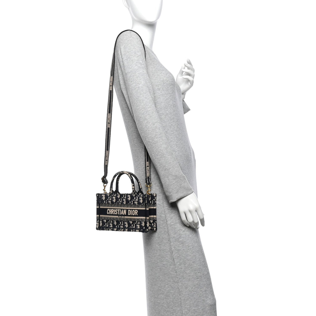 Oblique Mini Book Tote With Strap Blue Multicolor AT My store
