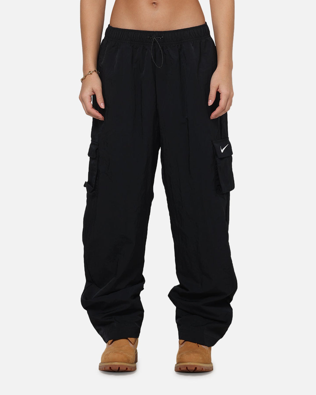 Top Seller Nike Women's Sportswear Essential High-Rise Woven Cargo Pants Black/White