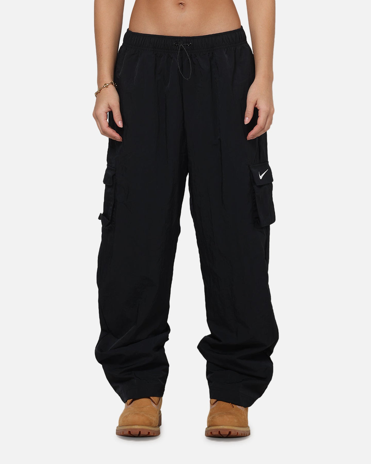 Top Seller Nike Women's Sportswear Essential High-Rise Woven Cargo Pants Black/White