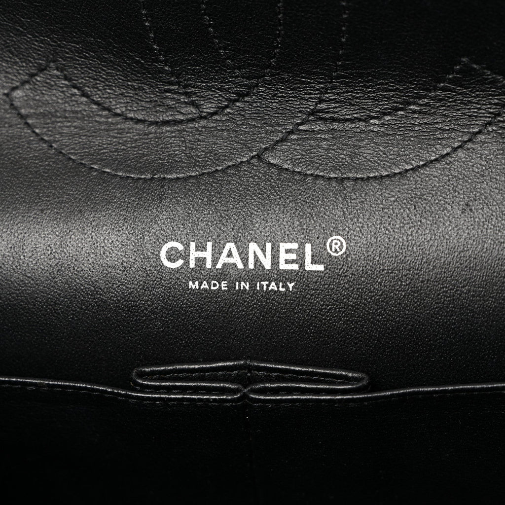 Patent Quilted Jumbo Double Flap Black At My store