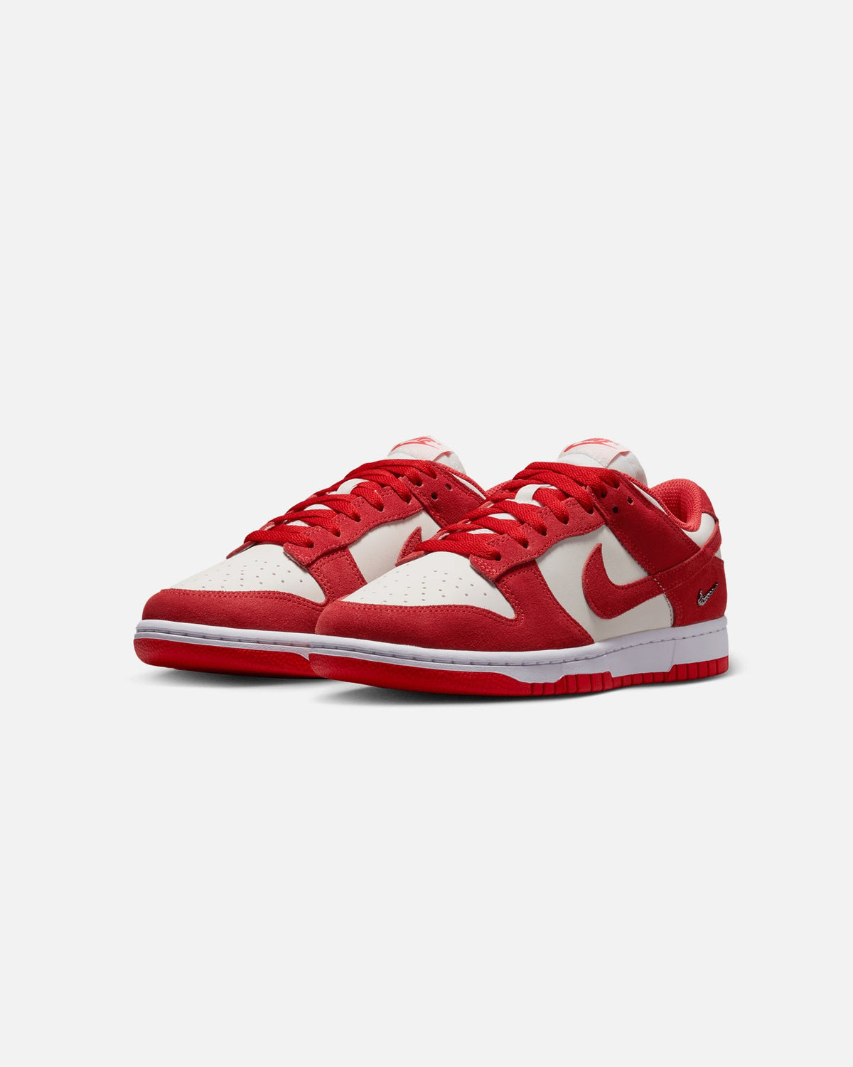 Top Seller Nike Women's Dunk Low Suede Sail/Lt Crimson-White-Metallic Silver