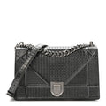 Metallic Patent Micro-Cannage Medium Diorama Flap Bag Onyx Black AT My store