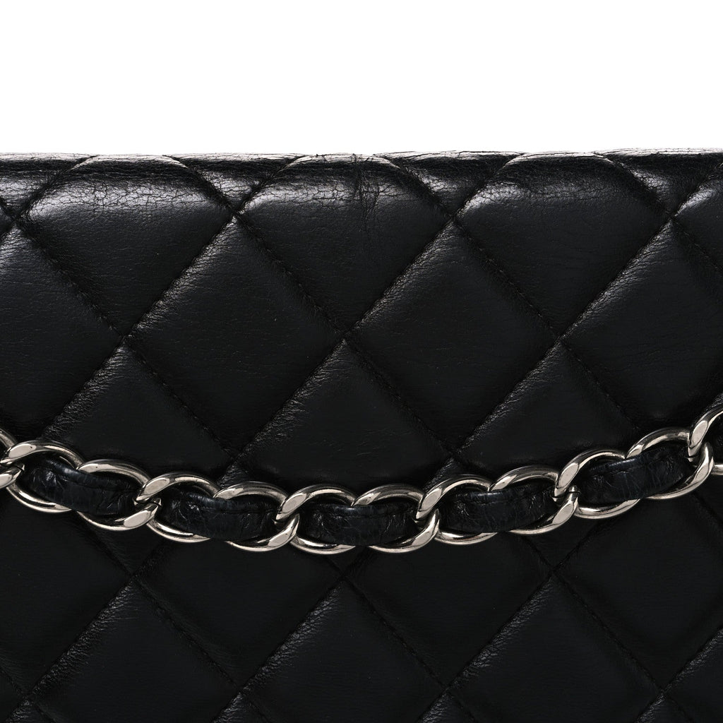 Lambskin Quilted Maxi Double Flap Black At My store