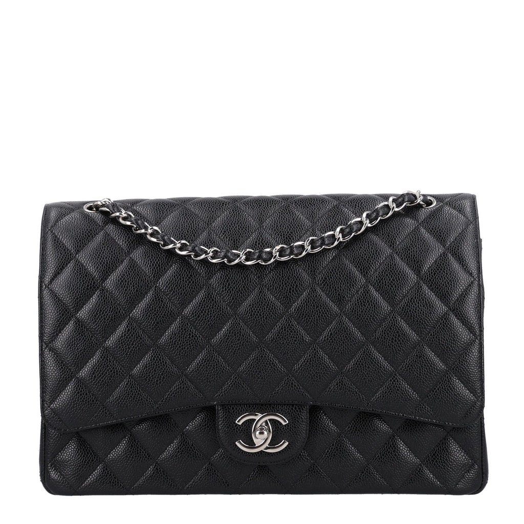 Caviar Quilted Maxi Double Flap Black At My store