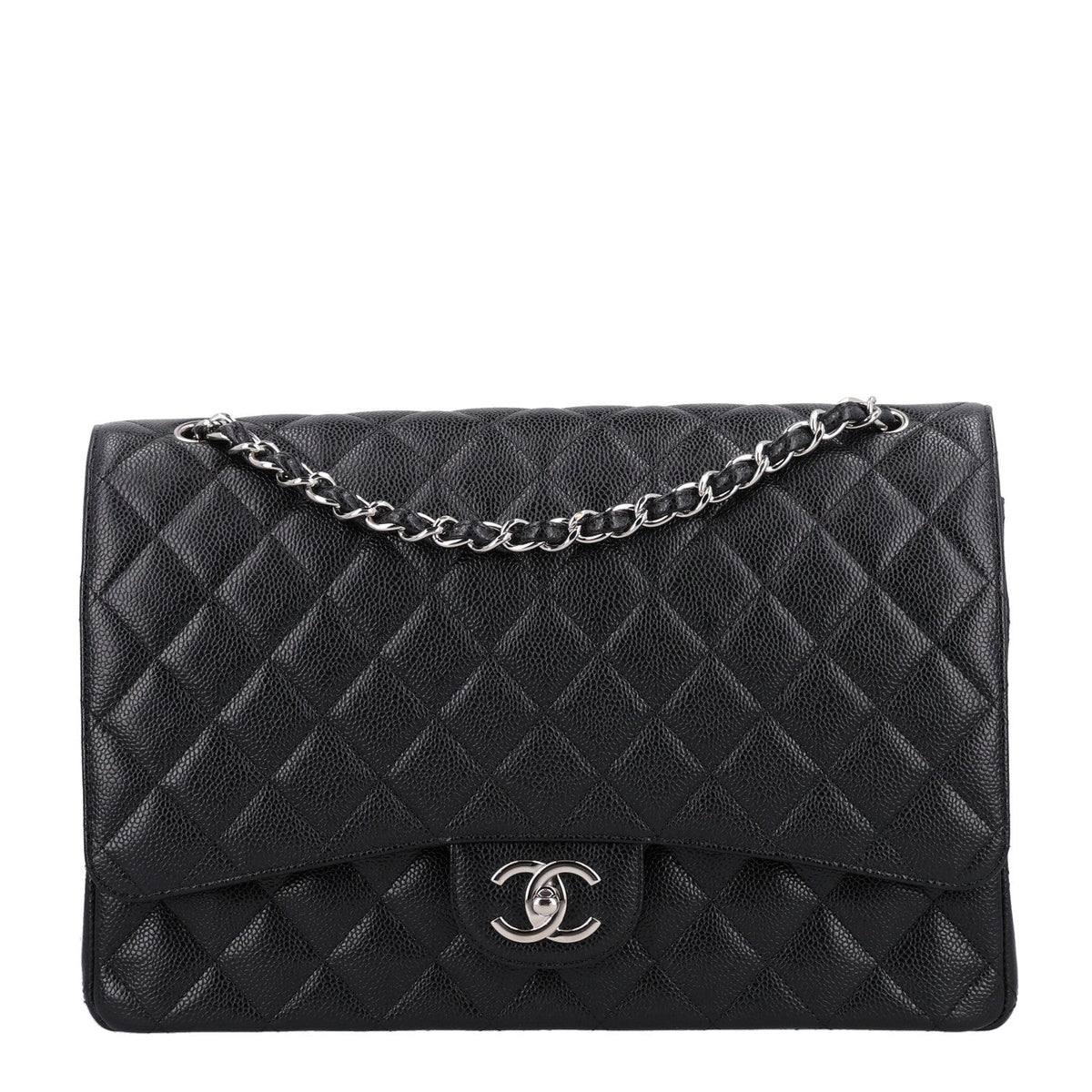 Caviar Quilted Maxi Double Flap Black At My store
