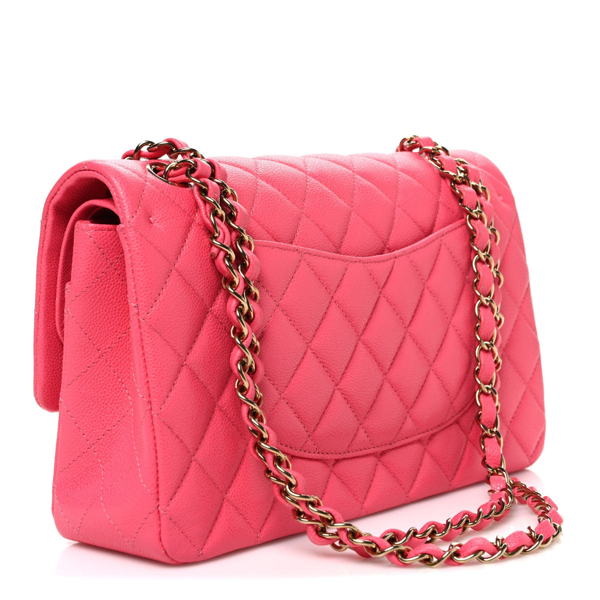 Caviar Quilted Medium Double Flap Pink At My store
