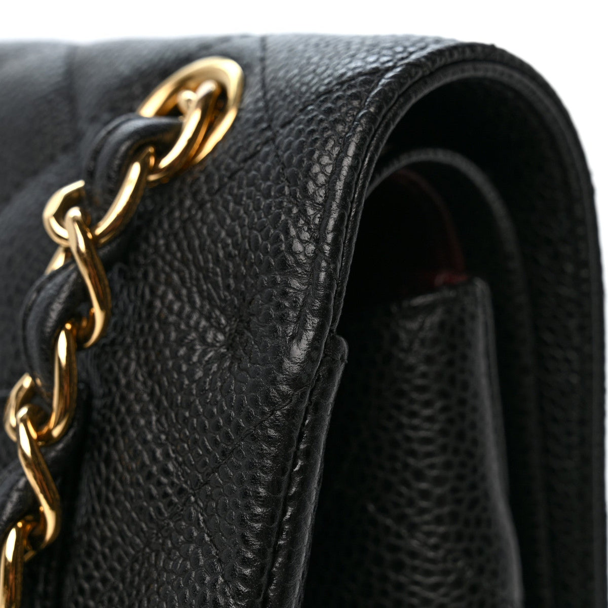 Caviar Quilted Jumbo Double Flap Black At My store