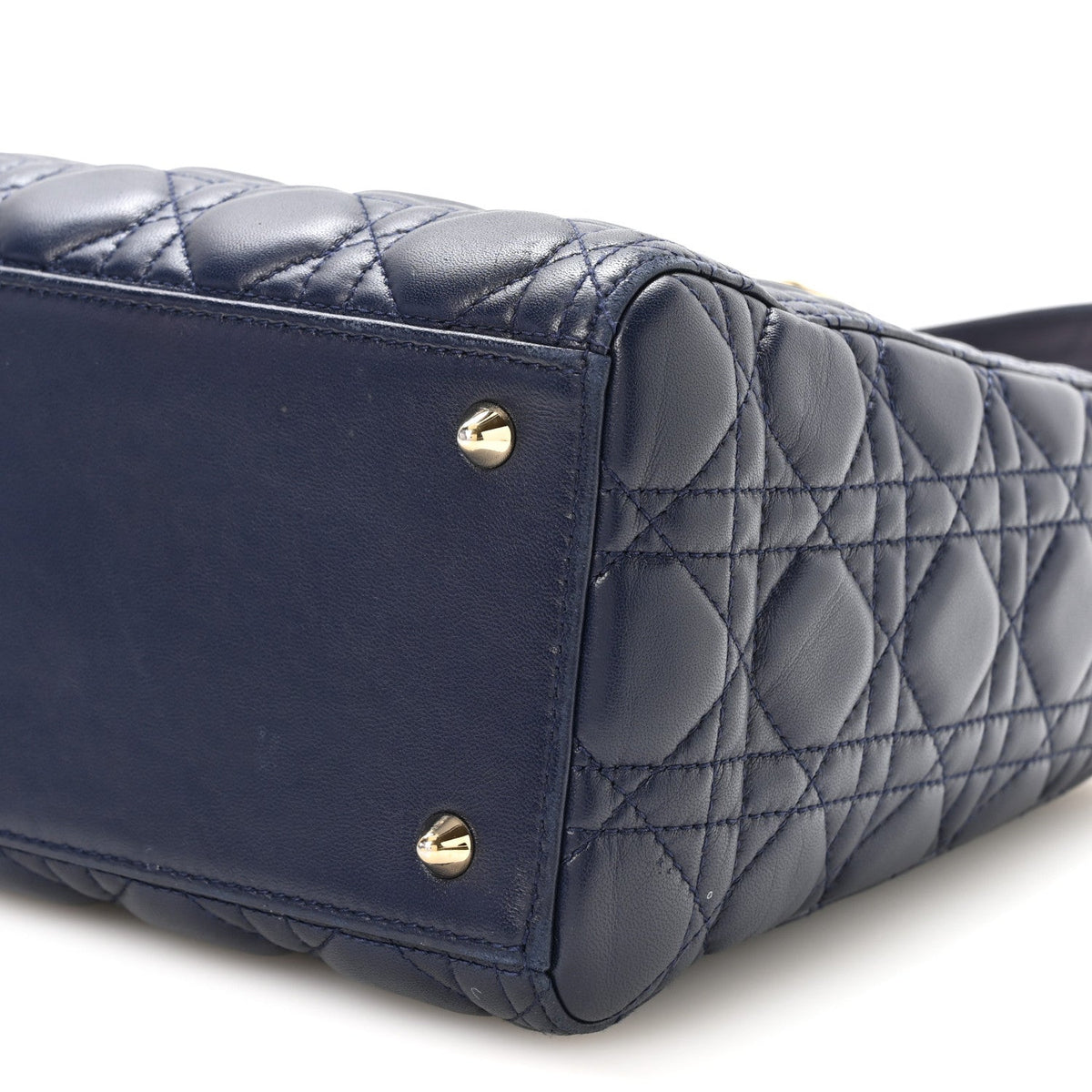 Lambskin Cannage Medium Lady Dior Navy Blue AT My store