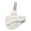 X Daniel Arsham Grained Calfskin Newspaper Print Saddle Bag White AT My store