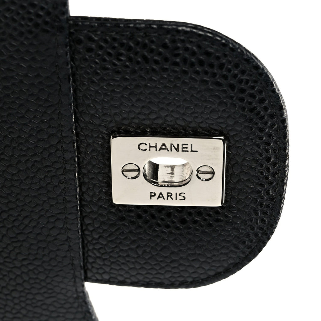 Caviar Quilted Jumbo Double Flap Black At My store