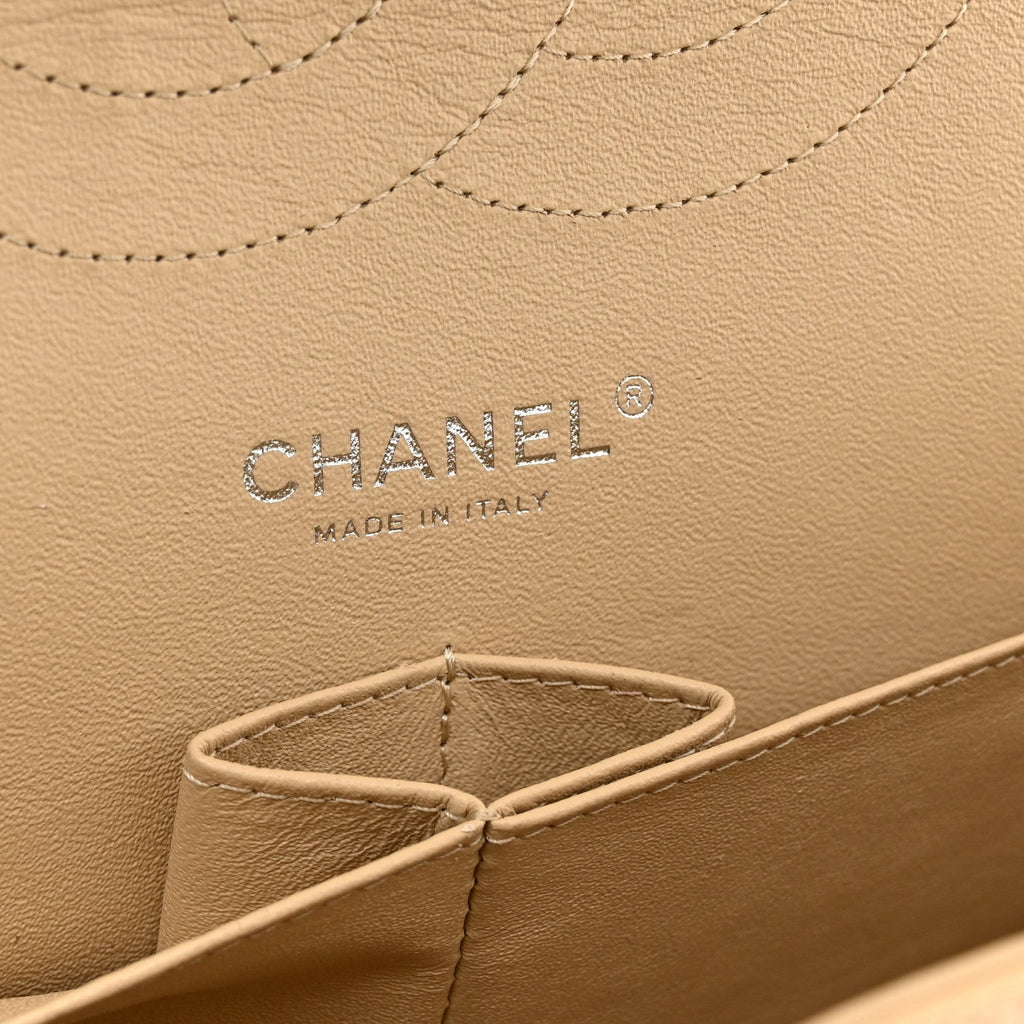 Caviar Quilted Jumbo Double Flap Light Beige At My store