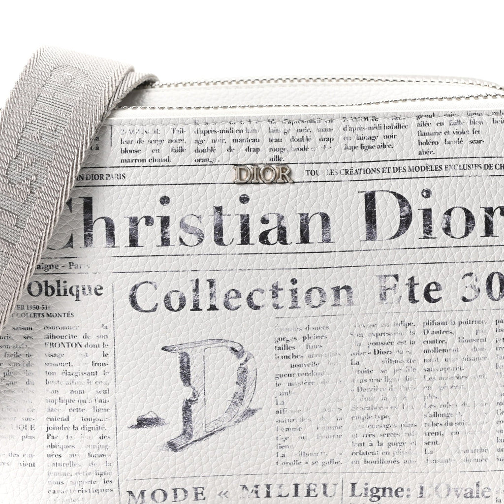 X DANIEL ARSHAM Grained Calfskin Newspaper Messenger White AT My store