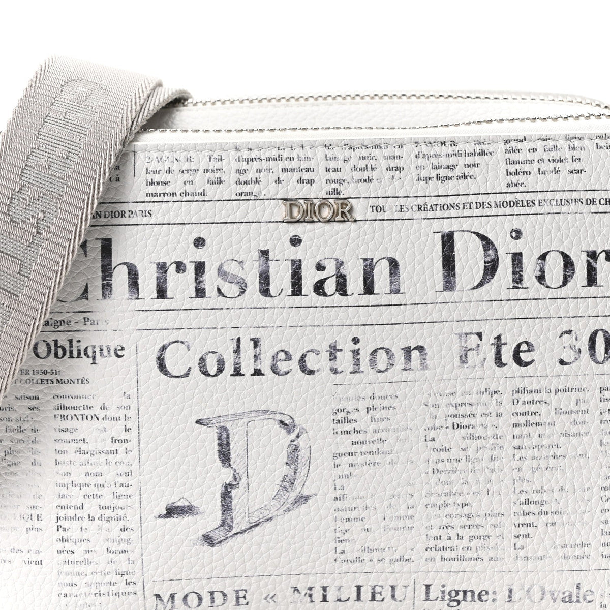 X DANIEL ARSHAM Grained Calfskin Newspaper Messenger White AT My store