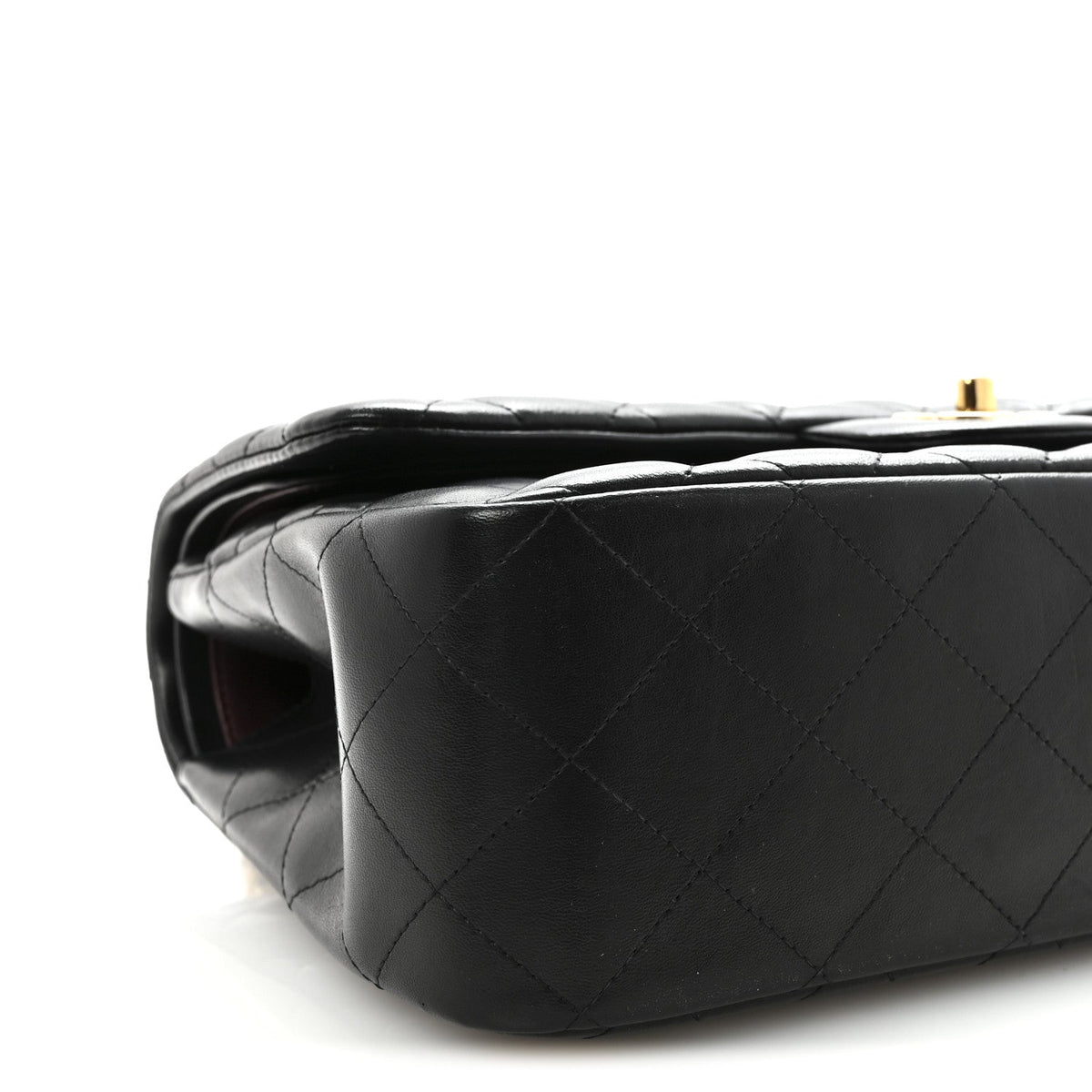 Lambskin Quilted Jumbo Double Flap  Black At My store