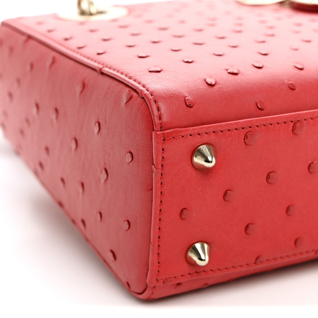 Ostrich Small Lady Dior Red AT My store